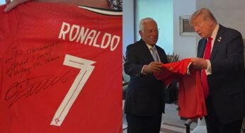 ‘Playing for Peace’:  Trump Receives Surprise Gift From Cristiano Ronaldo At G7 With A Special Message